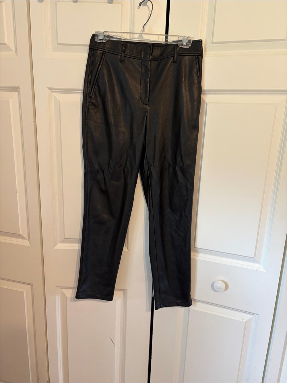 Loft Black Faux Leather Slim Pants - Size 2